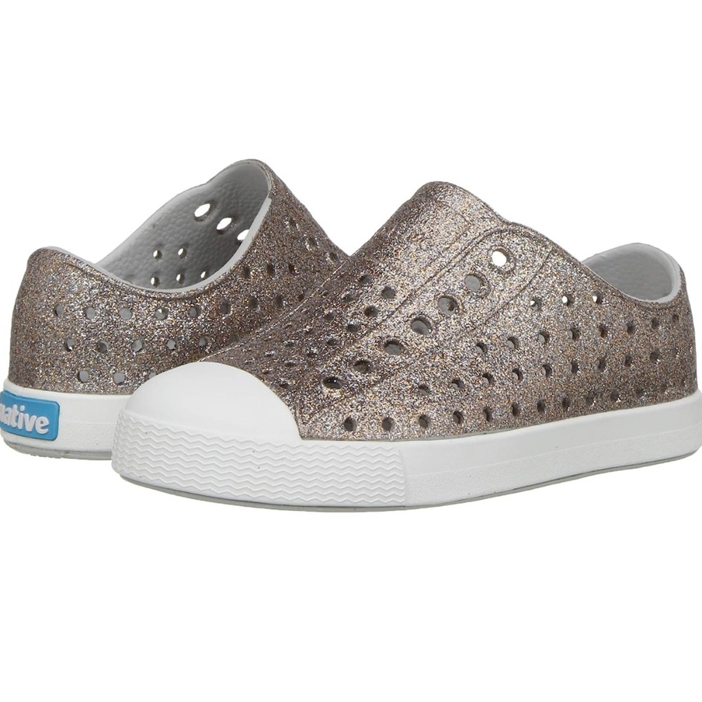 Native Shoes Kids Jefferson Bling Glitter Sneakers for Toddler and Little Kid 6M